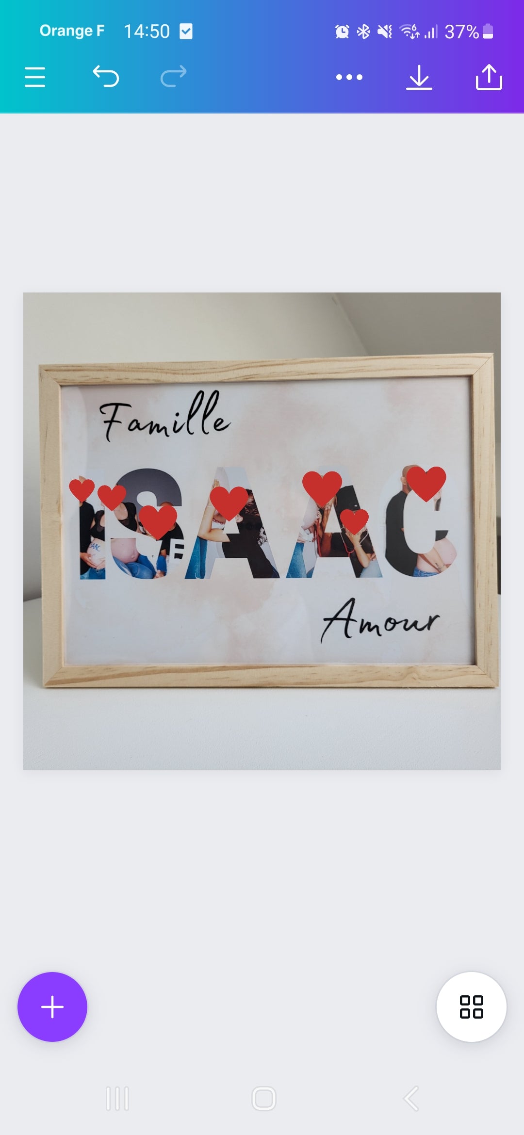 Affiche lettres photos