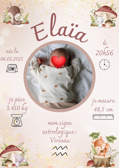 Affiche de naissance