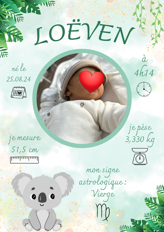 Affiche de naissance