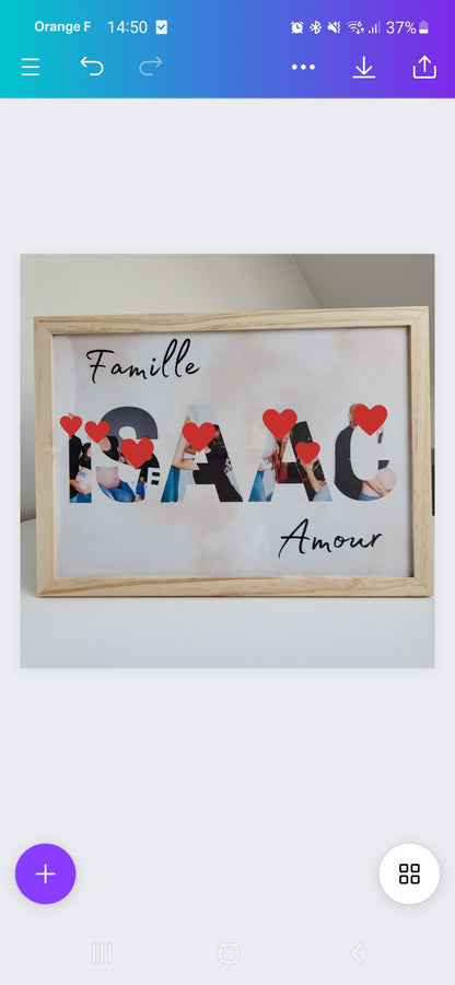 Affiche lettres photos